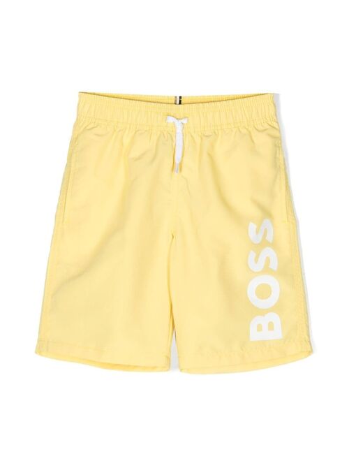 BOSS Kidswear logo-print swim shorts