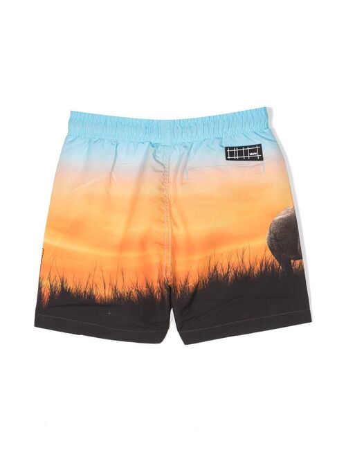 Molo ombre-effect drawstring swim shorts