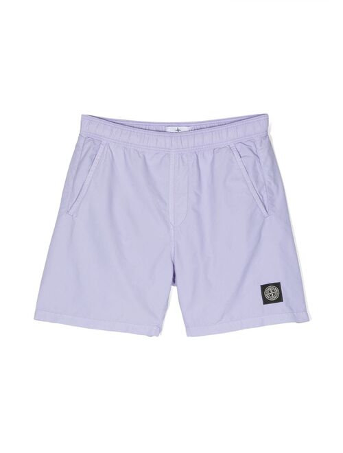 Stone Island Junior logo-patch swim shorts