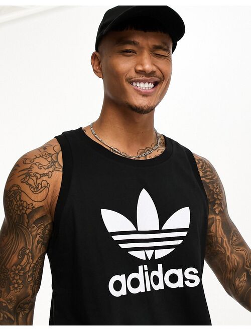 adidas Originals Essentials Trefoil tank top in black