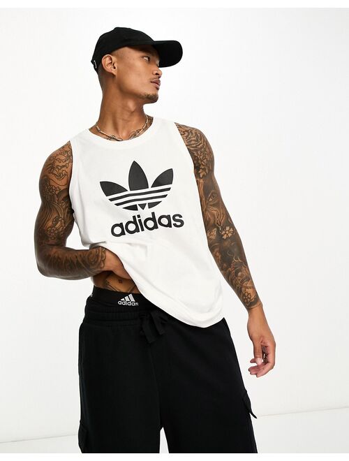 adidas Originals Essentials Trefoil tank top in white