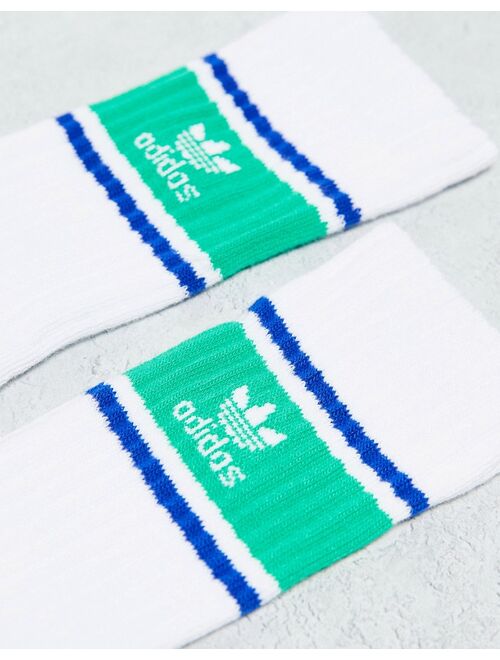 adidas Originals Prep 3-pack socks in white and blue