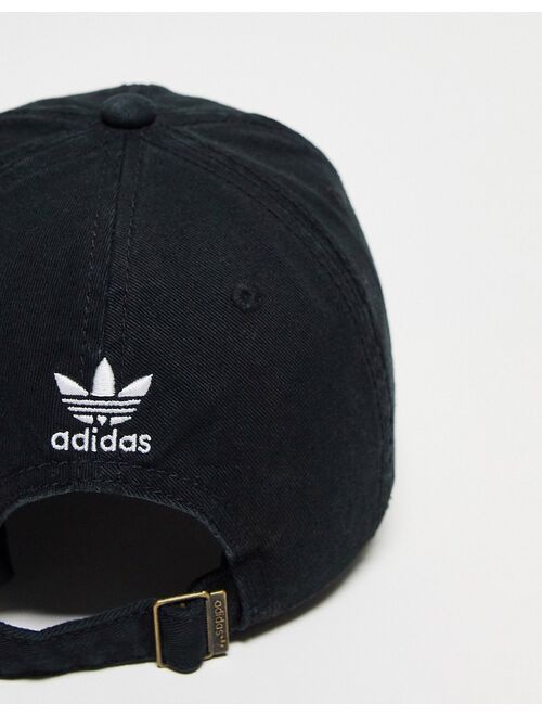 adidas Originals Relaxed Strapback cap in black