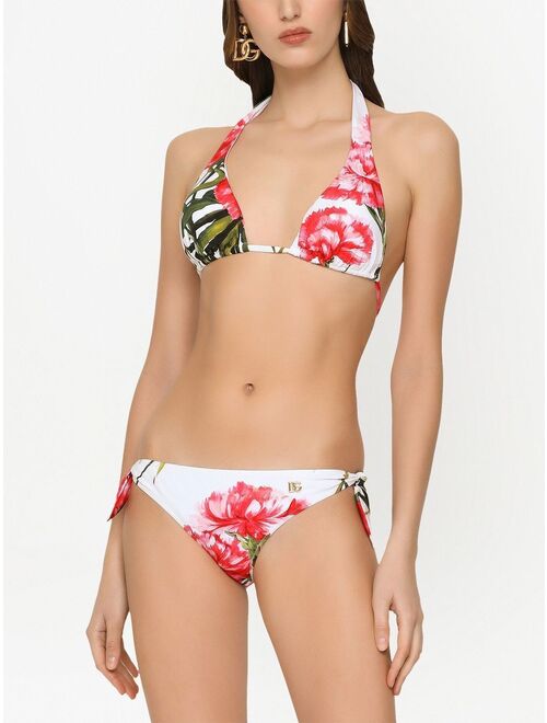 Dolce & Gabbana floral-print triangle bikini set