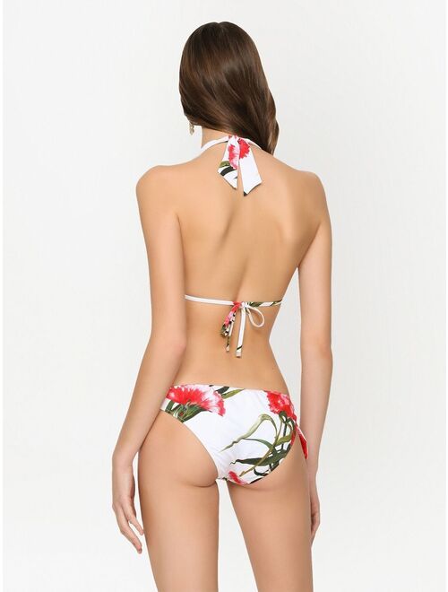 Dolce & Gabbana floral-print triangle bikini set