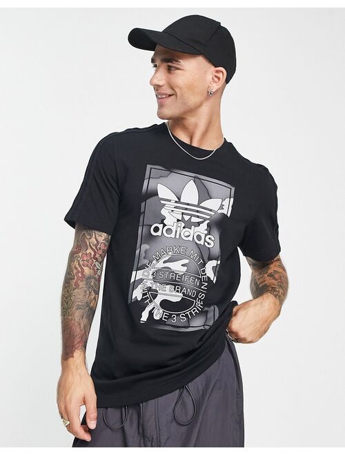 adidas Originals Camo Tong t-shirt in black