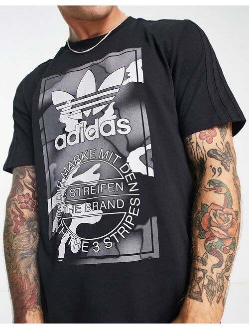 adidas Originals Camo Tong t-shirt in black