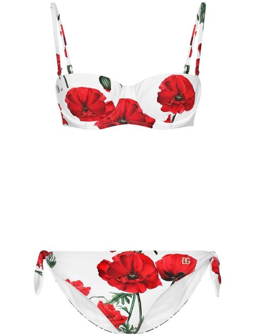 Dolce & Gabbana floral-print balconette bikini set