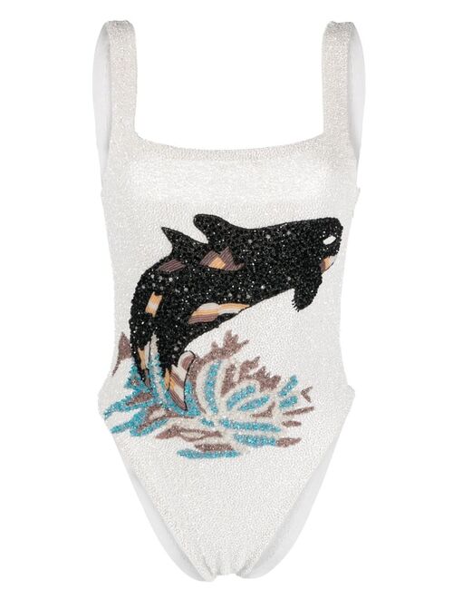 Oceanus Marina bead-embellished swimsuit