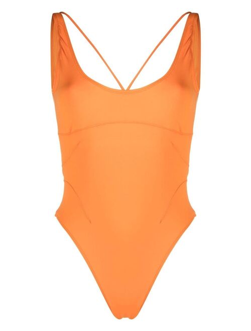 Jacquemus logo-lettering open-back swimsuit