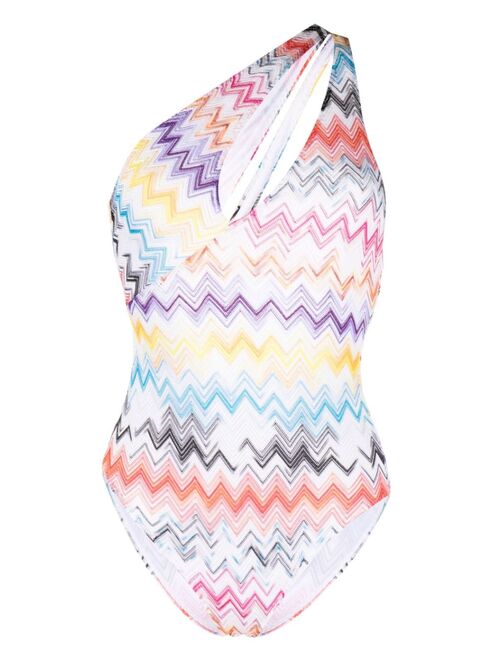 Missoni zigzag one-shoulder swimsuit