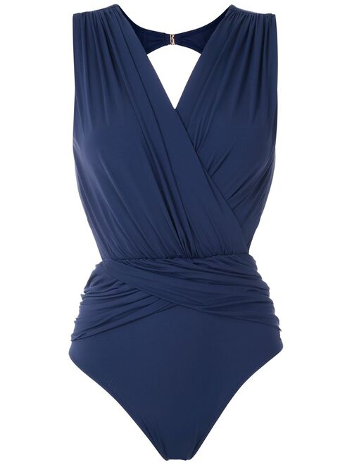 Brigitte Lumma draped swimsuit