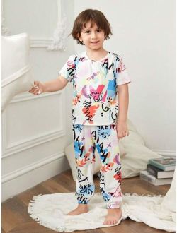 Toddler Boys Letter Graphic PJ Set