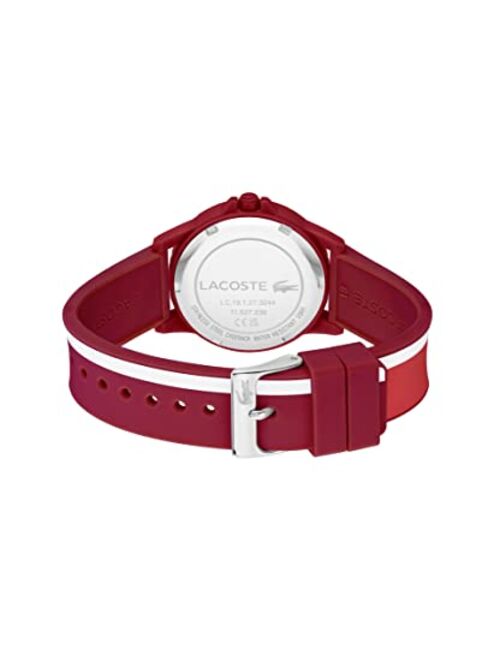 Lacoste Rider Unisex Quartz Plastic and Silicone Strap Watch, Color: Red (Model: 2030047)