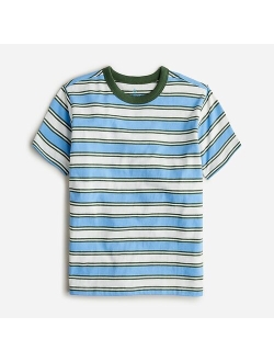 Boys' short-sleeve pocket T-shirt in bright stripe