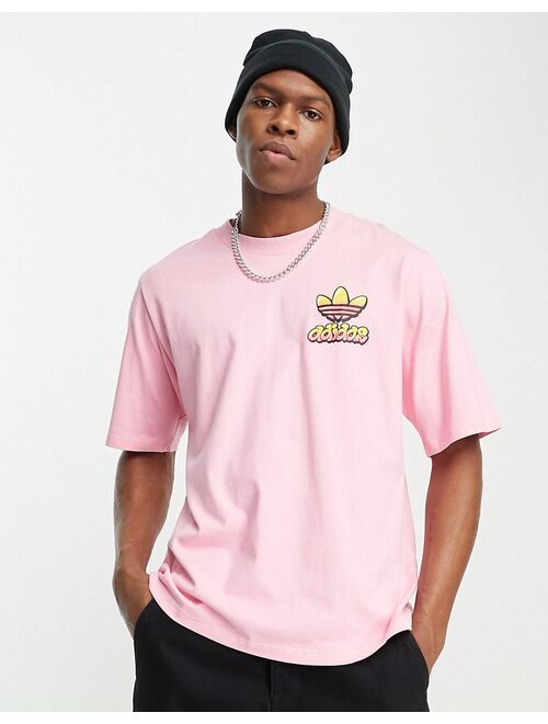 adidas Originals x Jeremy Scott graphic T-shirt in pink