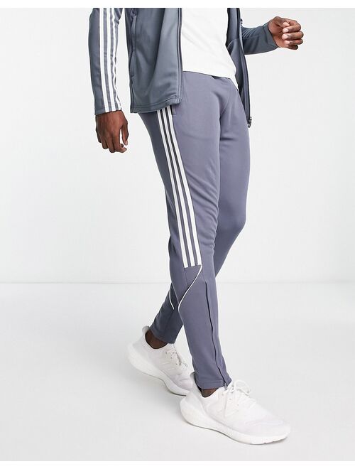 adidas performance adidas Football Tiro 23 sweatpants in gray and white