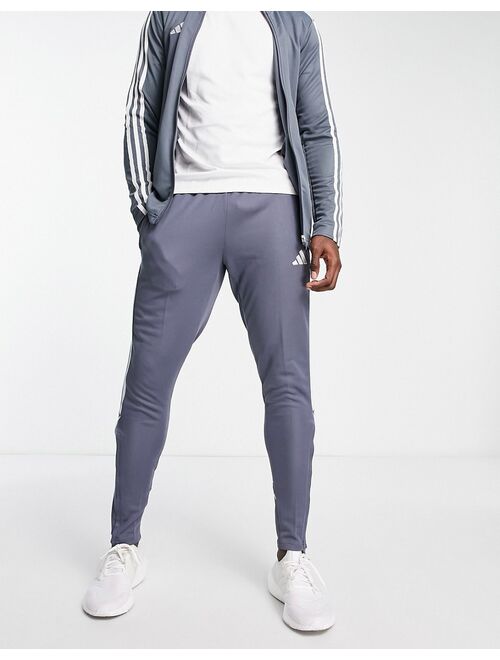 adidas performance adidas Football Tiro 23 sweatpants in gray and white