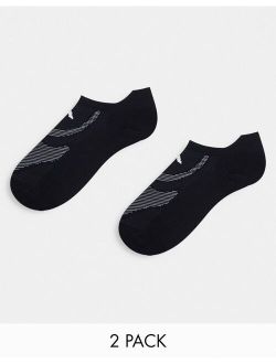 performance adidas Peformance 2 pack no show socks in black