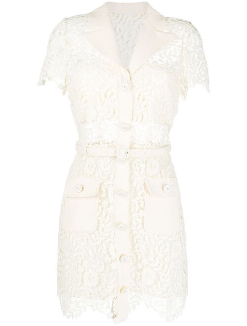 Self-Portrait floral-lace minidress