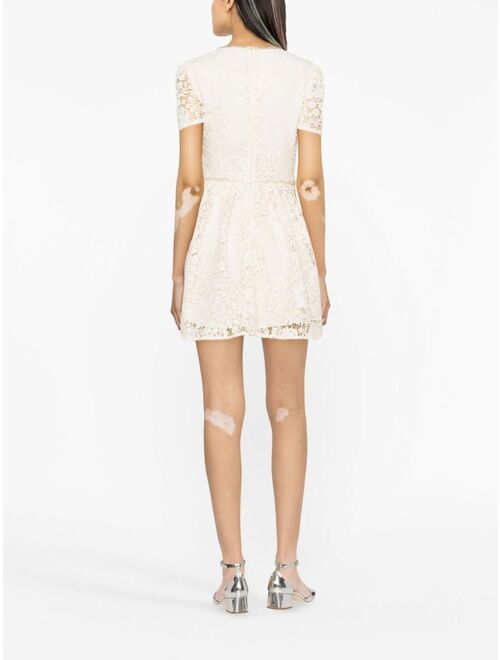 Self-Portrait crystal-embellished corded-lace dress