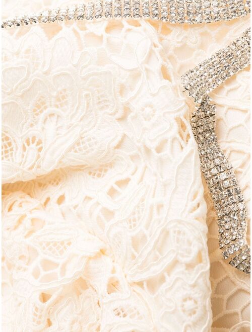 Self-Portrait crystal-embellished corded-lace dress