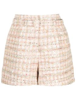 sequin-embellished boucle shorts