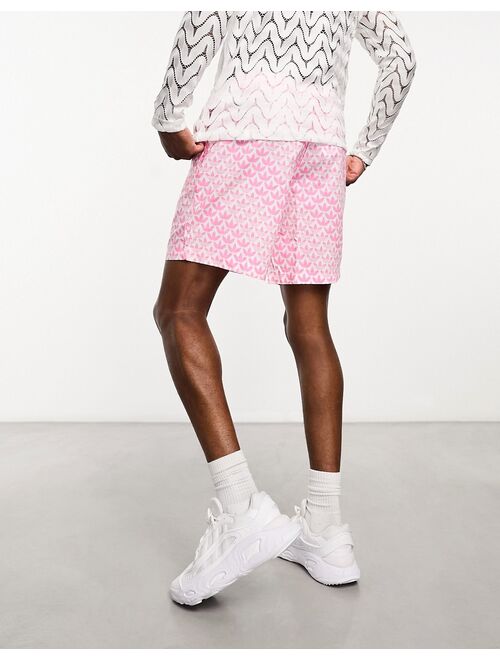 adidas Originals Monogram AOP shorts in pink