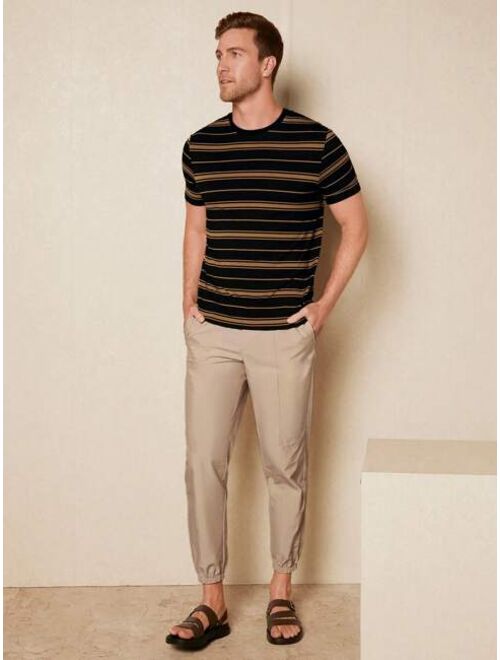 SHEIN Men Striped Print Tee