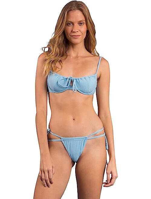 Rio de Sol Pipa Tie Side Brazilian Thong Bikini Bottoms