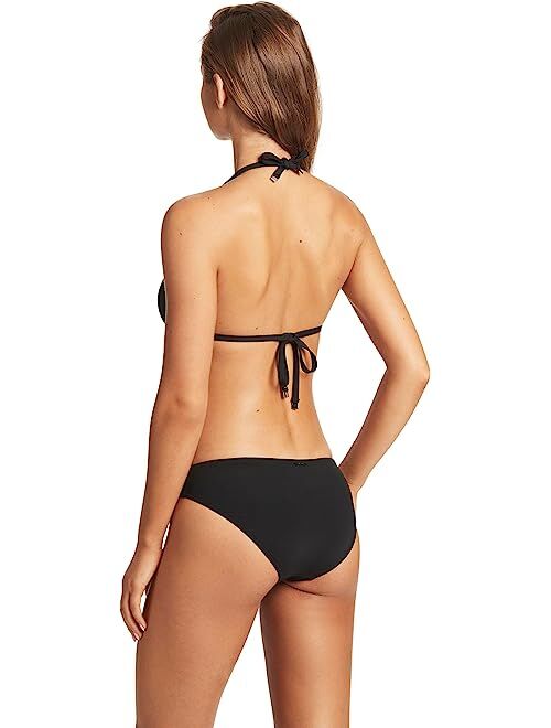 SEA LEVEL SWIM Scalloped Halter Slide Tri