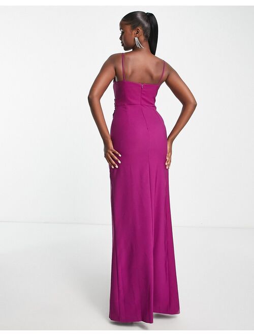 Trendyol wrap cami maxi dress in plum