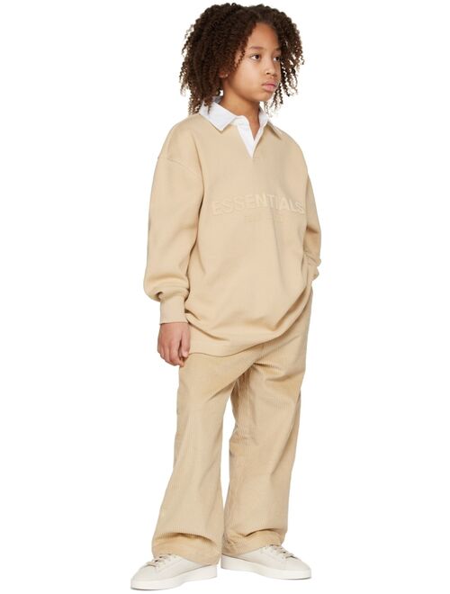 ESSENTIALS Kids Beige Relaxed Trousers