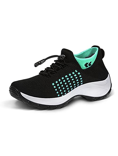 STUNAHOME Orthopedic Sneakers Breathable Women Walking Shoes Slip on Trainers Women's Comfortable Casual Ladies Athletic Shoes Thick Bottom