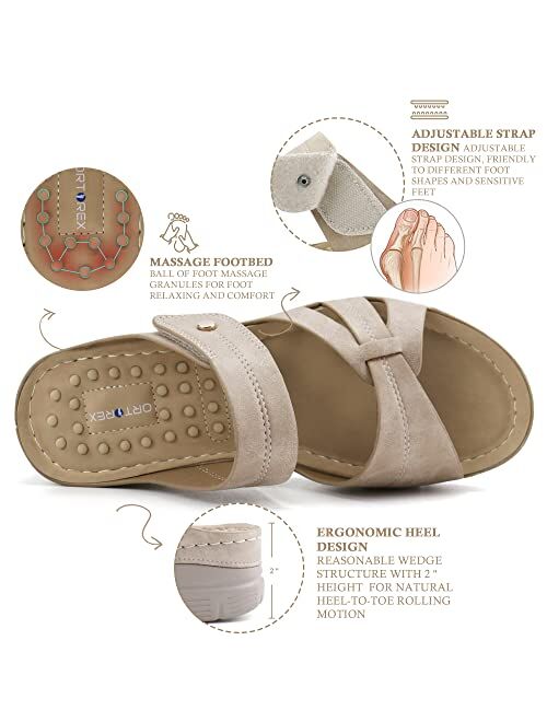 Ortho+rest Women Orthotic Slides Comfortable Orthopedic Sandals Walking Sandals with Arch Support