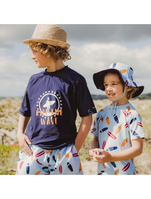 Snapper Rock Ride the Wave Short Sleeve Rashguard Top (Toddler/Little Kids/Big Kids)