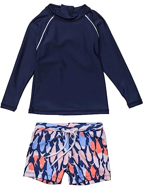 Snapper Rock Fish Frenzy Long Sleeve Swim Set (Infant/Toddler/Little Kids)