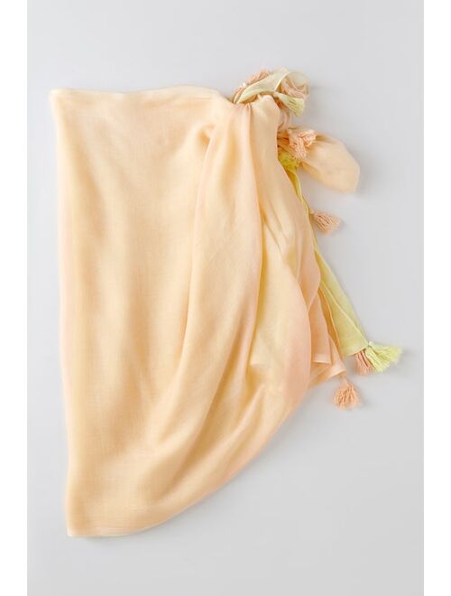 Lulus Ocean Horizons Yellow Ombre Swim Cover-Up Scarf