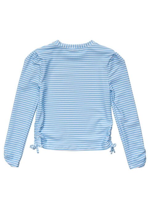 SNAPPER ROCK Toddler|Child Girls Cornflower Stripe Sustainable LS Rash Top