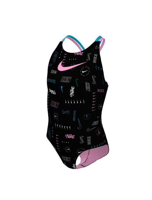 NIKE Big Girls Logo Toss Spiderback One Piece Swimsuit