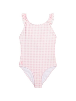 Big Girls Gingham Ruffled One-Piece Swimsuit