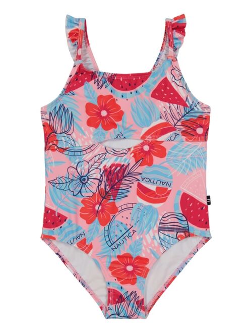 NAUTICA Big Girls Island Life Cut-Out One-Piece Swimsuit