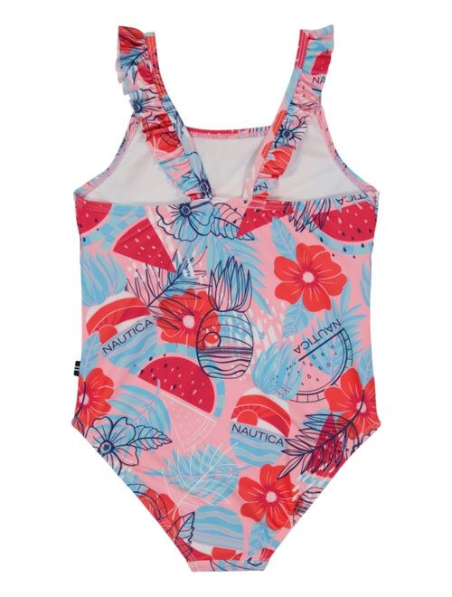 NAUTICA Big Girls Island Life Cut-Out One-Piece Swimsuit