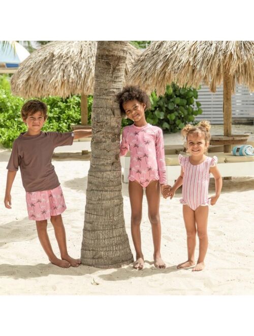 SNAPPER ROCK Toddler|Child Girls Palm Paradise Sustainable LS Surf Suit