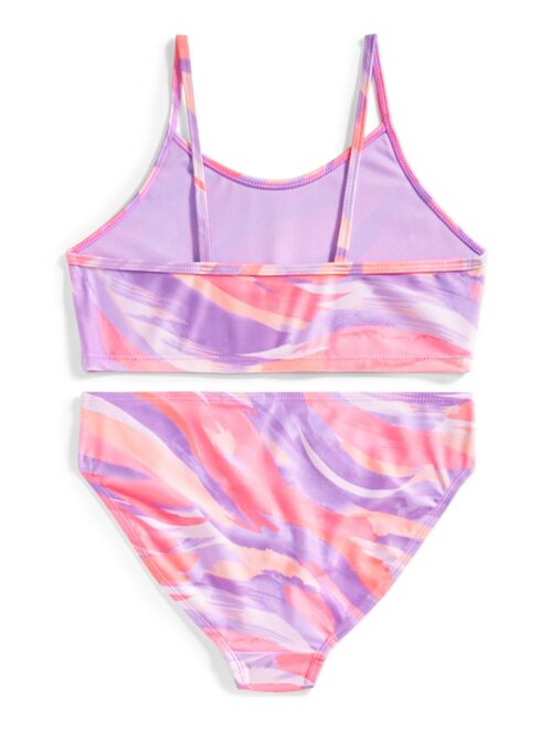 ID IDEOLOGY Big Girls Brushstroke Bikini, Sleeveless Two-Piece Swimsuit, Created for Macy's