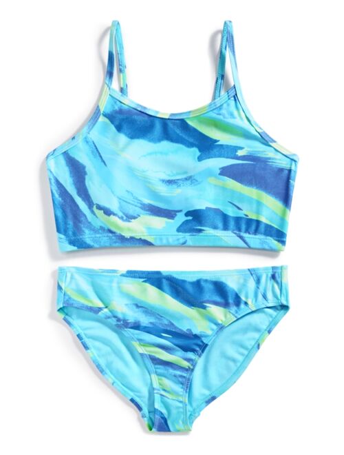 ID IDEOLOGY Big Girls Brushstroke Bikini, Sleeveless Two-Piece Swimsuit, Created for Macy's