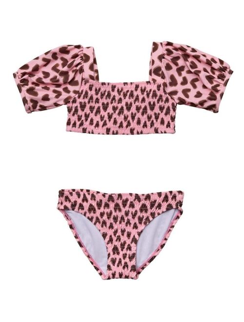 SNAPPER ROCK Toddler|Child Girls Wild Love Puff Sleeve Bikini