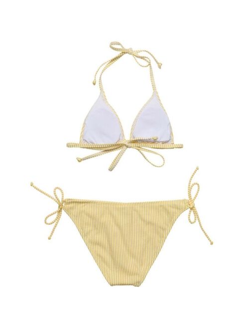 SNAPPER ROCK Toddler|Child Girls Marigold Stripe Triangle Bikini