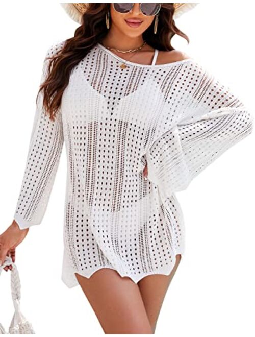 BMJL Womens Bathing Suit Cover Ups Sexy Crochet Tie Waist Bikini Swimwear Beach Swimsuit Coverup