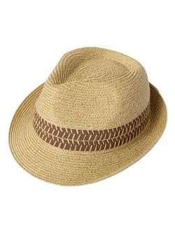 Comhats Oversize XL XXL Summer Straw Sun Hats Fedoras Panama Trilby Dress Derby Packable Mens